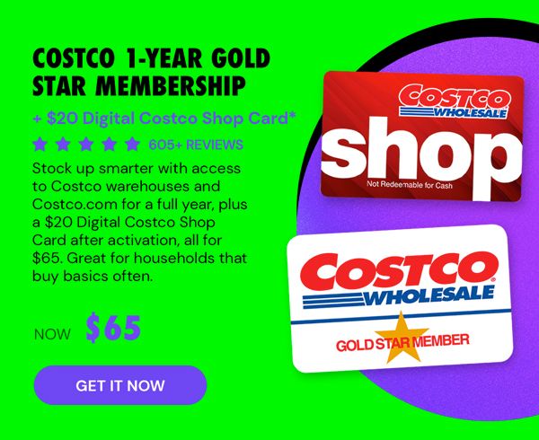 Costco 1-Year Gold Star Membership + $20 Digital Costco Shop Card