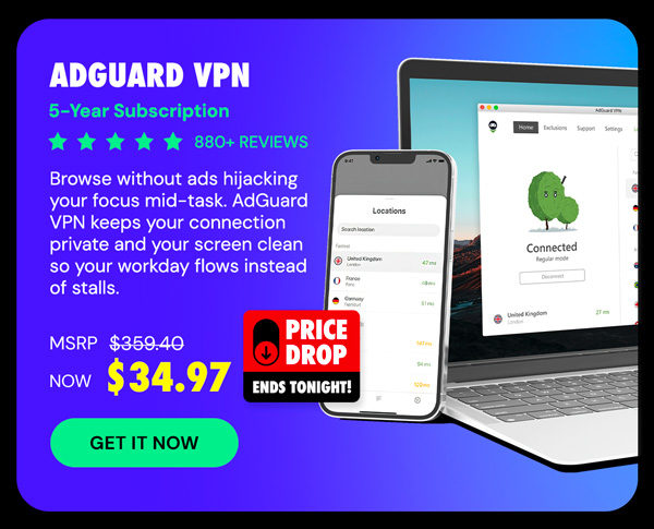 AdGuard VPN: 5-Yr Subscription