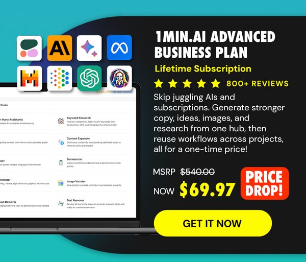 1minAI Advanced Business Plan Lifetime Subscription