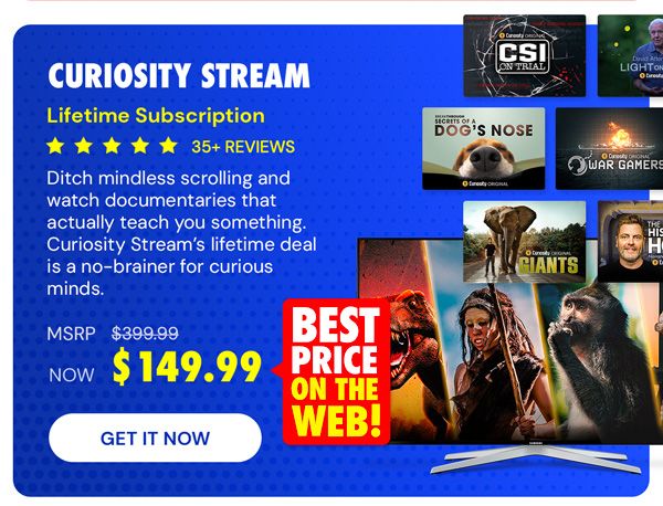 Curiosity Stream Standard Plan: Lifetime Subscription