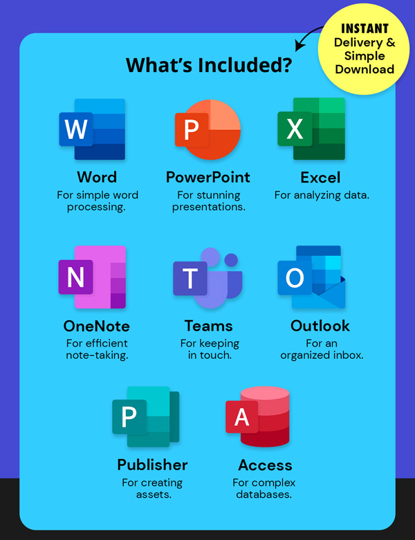 Microsoft Office Professional 2021 for Windows: Lifetime License (Non Binding)