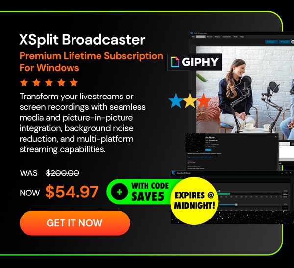 XSplit Broadcaster Premium: Lifetime Subscription (Windows)