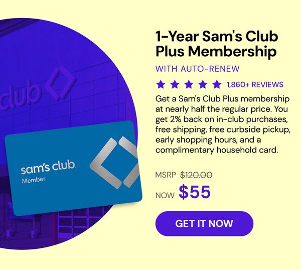 1-Year Sam's Club Plus Membership with Auto-Renew