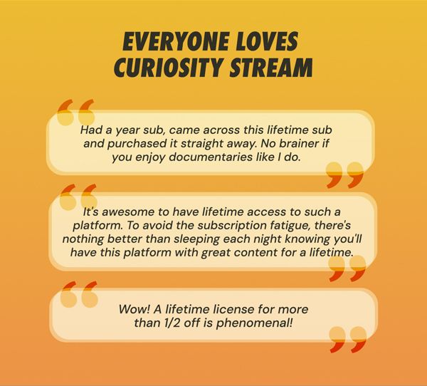 Curiosity Stream Standard Plan: Lifetime Subscription