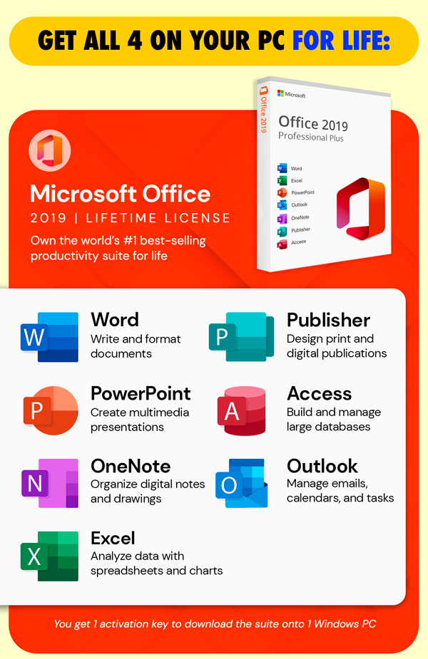 Ultimate 2019 Microsoft Bundle: Office, Project, Visio and Windows 11 Pro