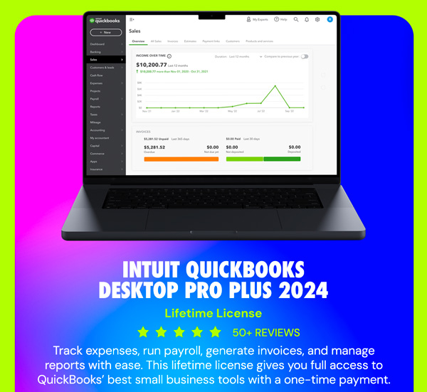 Intuit QuickBooks Desktop Pro Plus 2024 (1 User): Lifetime License