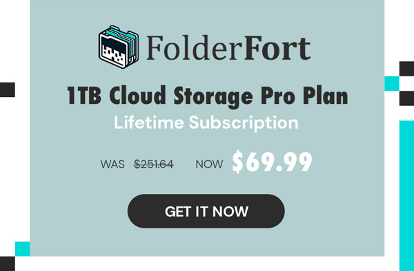 FolderFort 1TB Cloud Storage Pro Plan: Lifetime Subscription