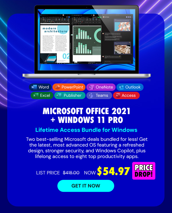 The Ultimate Microsoft Office Professional 2021 for Windows: Lifetime License + Windows 11 Pro Bundle