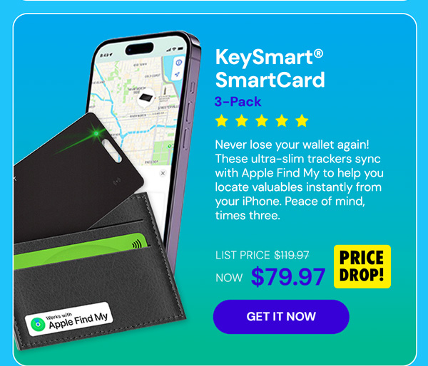 KeySmart® SmartCard - Works with Apple Find My (3-Pack)