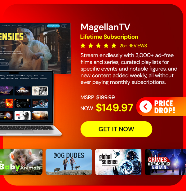 MagellanTV Documentary Streaming Service: Lifetime Subscription
