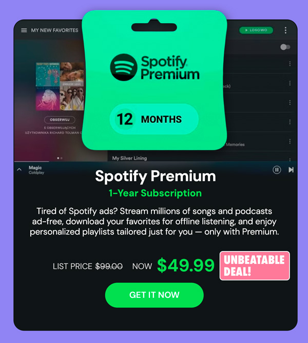 Spotify Premium: 1-Year Subscription Account