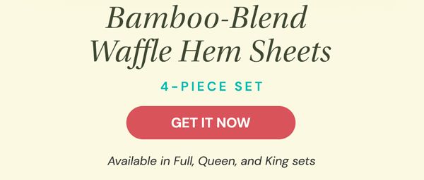 4 Piece Bamboo Blend Waffle Hem Sheet Set