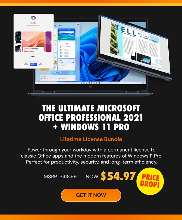 The Ultimate Microsoft Office Professional 2021 for Windows: Lifetime License + Windows 11 Pro Bundle