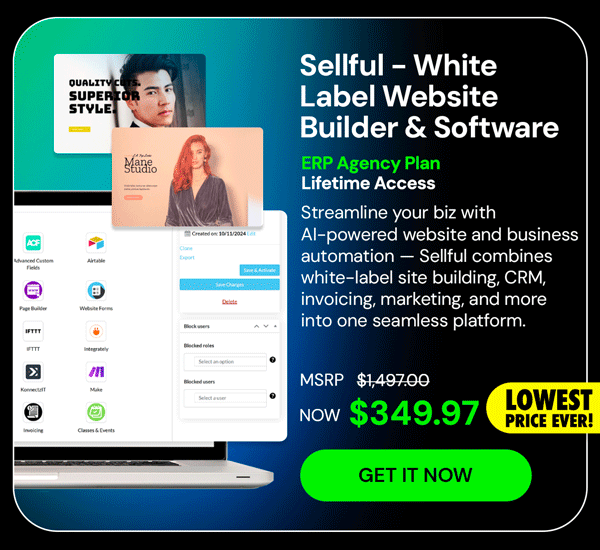 Sellful - White Label Website Builder & Software: ERP Agency Plan