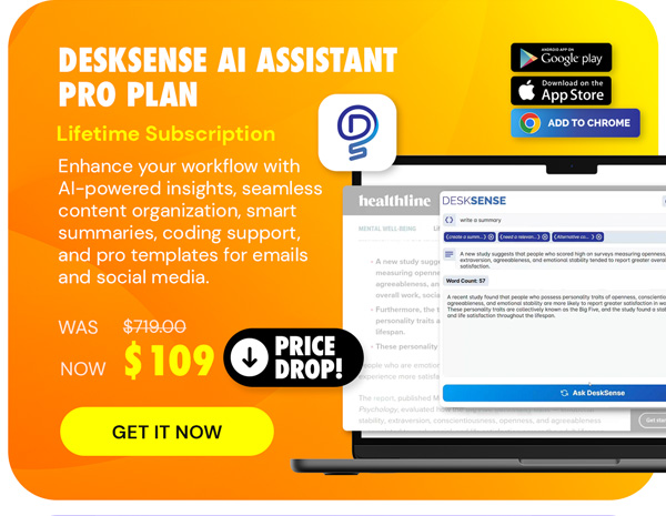 DeskSense AI Assistant - Pro Plan: Lifetime Subscription