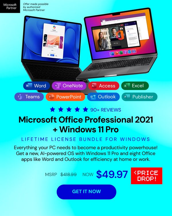 The Ultimate Microsoft Office Professional 2021 for Windows: Lifetime License + Windows 11 Pro Bundle
