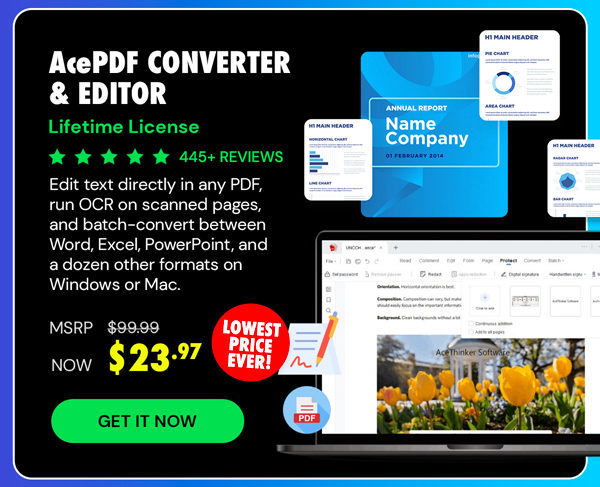 AcePDF Converter & Editor: Lifetime License