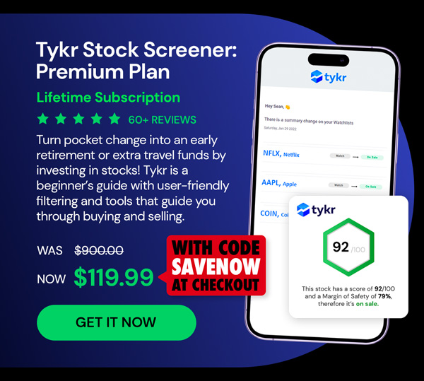 Tykr Stock Screener: Premium Plan Lifetime Subscription