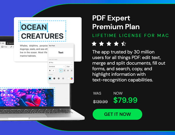 PDF Expert Premium Plan: Lifetime Subscription (Mac)