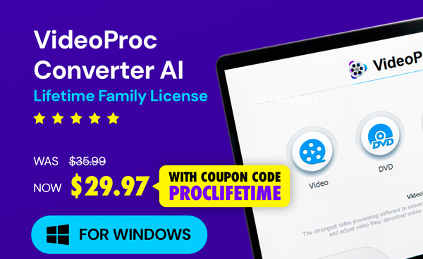 VideoProc Converter AI: Lifetime Family License For Windows