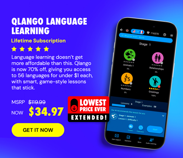 Qlango Language Learning: Lifetime Subscription (All Languages)