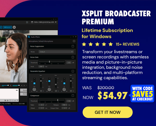 XSplit Broadcaster Premium: Lifetime Subscription (Windows)