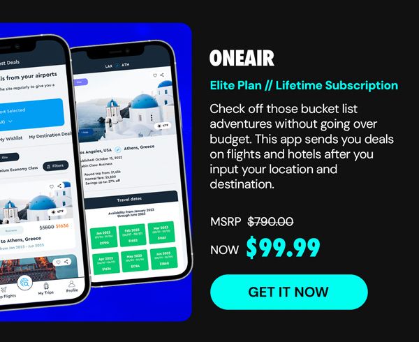 OneAir Elite Plan: Lifetime Subscription (Save Big on Flights, Hotels & More)