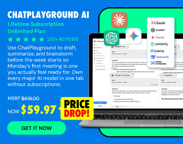 ChatPlayground AI: Lifetime Subscription (Unlimited Plan)