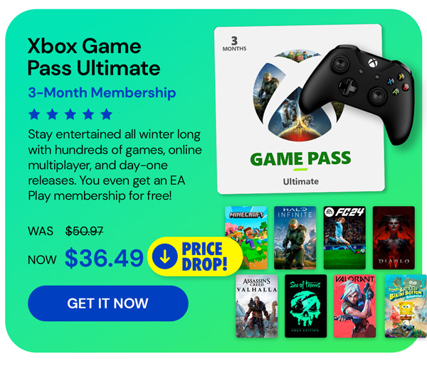 Xbox Game Pass Ultimate: 3-Month Membership - Stackable & Global - (Xbox Series X/S, Xbox One, Windows - Digital Code) - Final Sale