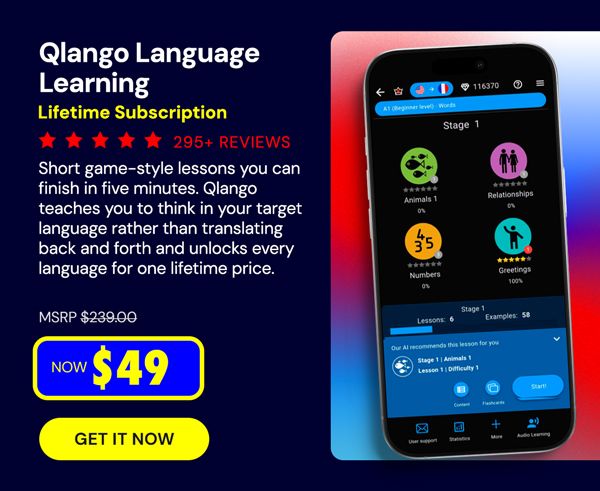 Qlango Language Learning: Lifetime Subscription (All Languages)