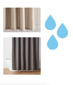 Shower curtains, minus the weird motel energy