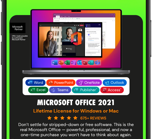Microsoft Office 2021 for Windows or Mac: Lifetime License
