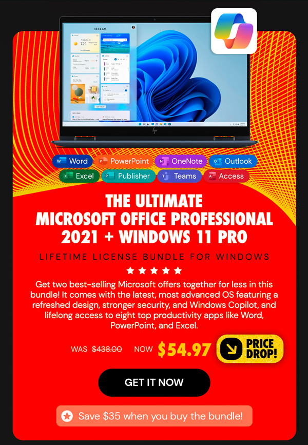 The Ultimate Microsoft Office Professional 2021 for Windows: Lifetime License + Windows 11 Pro Bundle