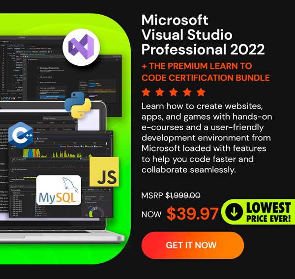 Microsoft Visual Studio Professional 2022 + The Premium Learn to Code Certification Bundle