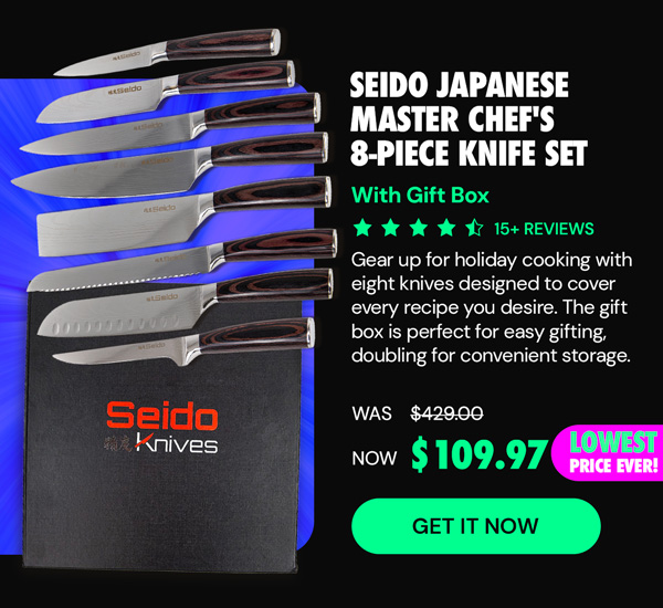 Seido Japanese Master Chef's 8-Piece Knife Set w Gift Box