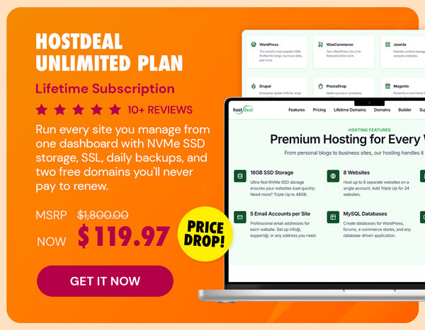 Hostdeal Unlimited Plan: Lifetime Subscription