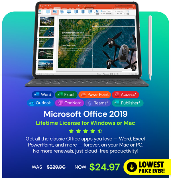 Microsoft Office 2019 for Windows or Mac | Lifetime License