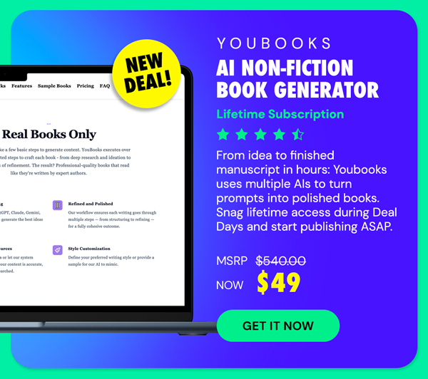 Youbooks - AI Non-Fiction Book Generator: Lifetime Subscription