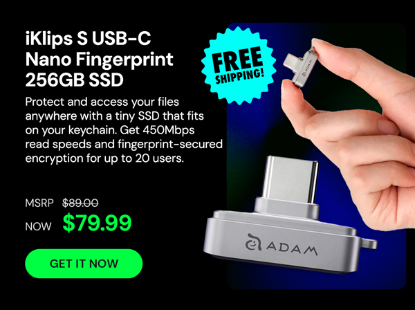 iKlips S USB-C Nano Fingerprint 256GB SSD
