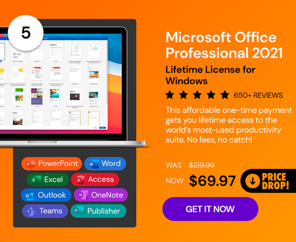 Microsoft Office Professional 2021 for Windows: Lifetime License (Non Binding)