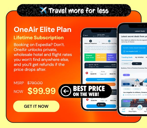 OneAir Elite Plan: Lifetime Subscription (Save Big on Flights, Hotels & More)