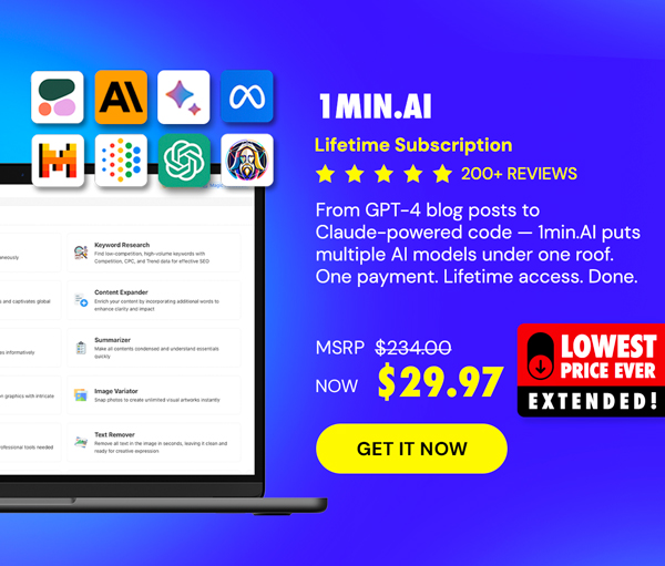 1minAI: Lifetime Subscription