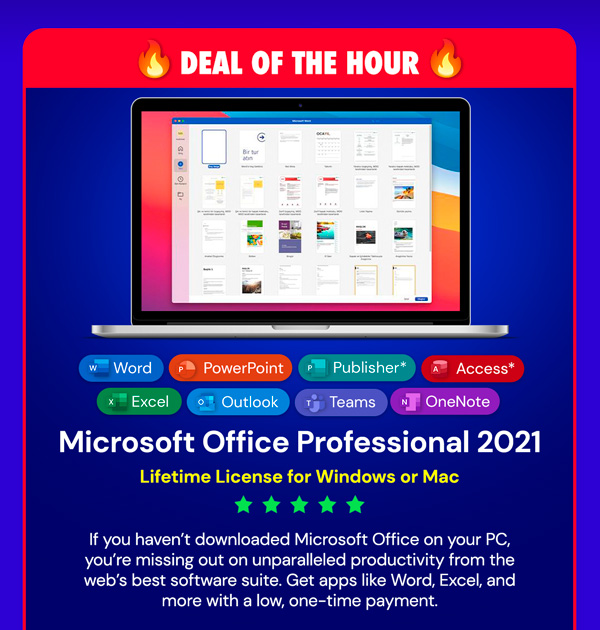 Microsoft Office 2021 for Windows or Mac: Lifetime License (Non Binding)