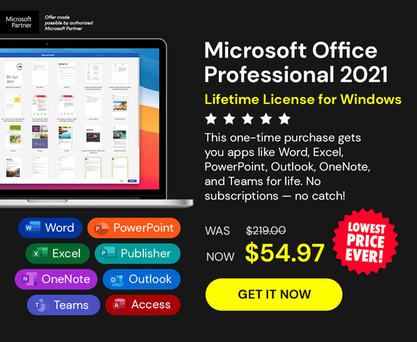 Microsoft Office Professional 2021 for Windows: Lifetime License