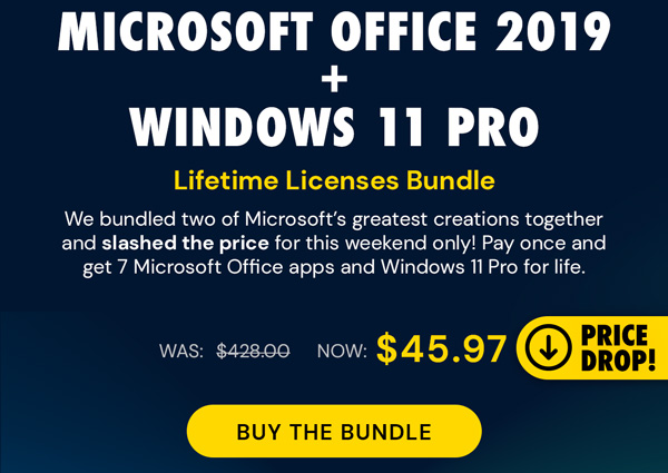 The All-In-One Microsoft Office Pro Plus 2021 for Windows: Lifetime License + Windows 11 Pro Bundle