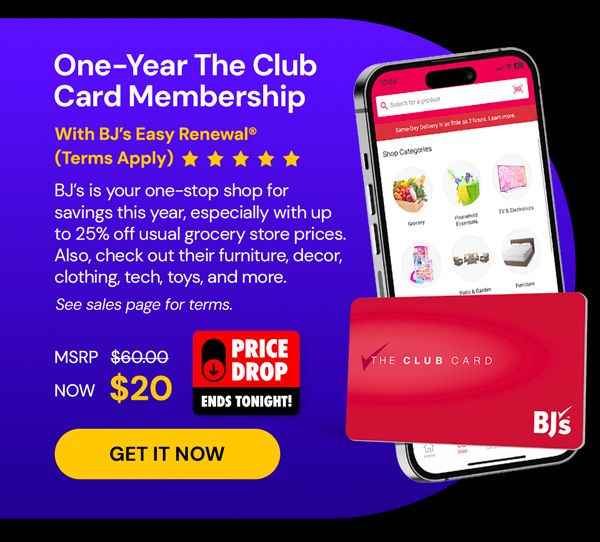 One-Year The Club Card Membership with BJ's Easy Renewal® (Terms Apply)