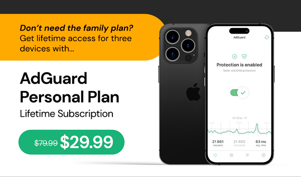 AdGuard Personal Plan: Lifetime Subscription
