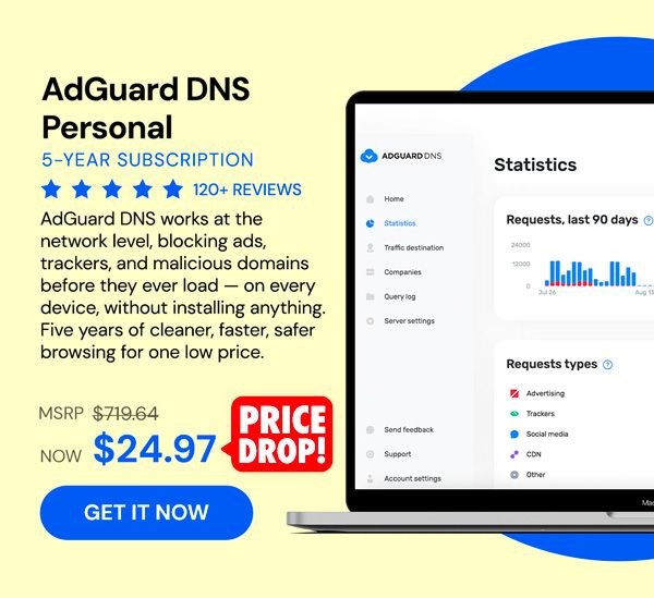 AdGuard DNS Personal: 5-Year Subscription
