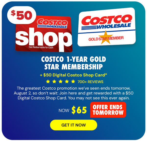 Costco 1-Year Gold Star Membership + $50 Digital Costco Shop Card