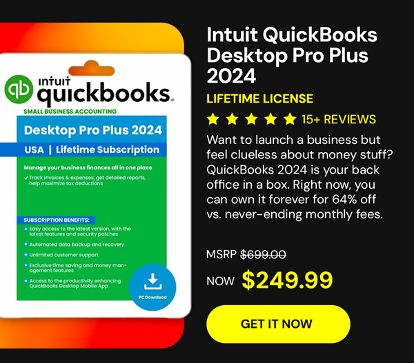 Intuit QuickBooks Desktop Pro Plus 2024 (1 User): Lifetime Licenses